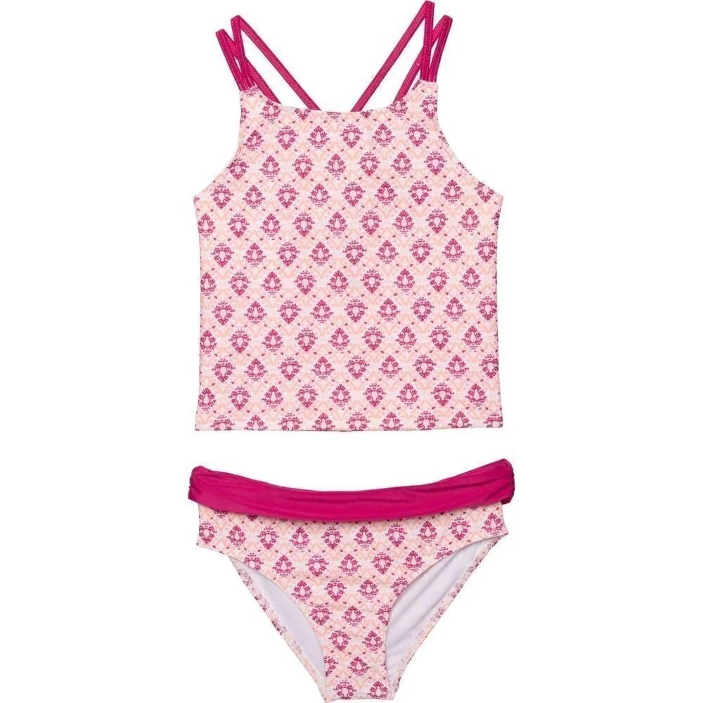 Aqua et Sol Girl's Size 4 Tankini 2 Piece Swimsuit Set UPF 50+